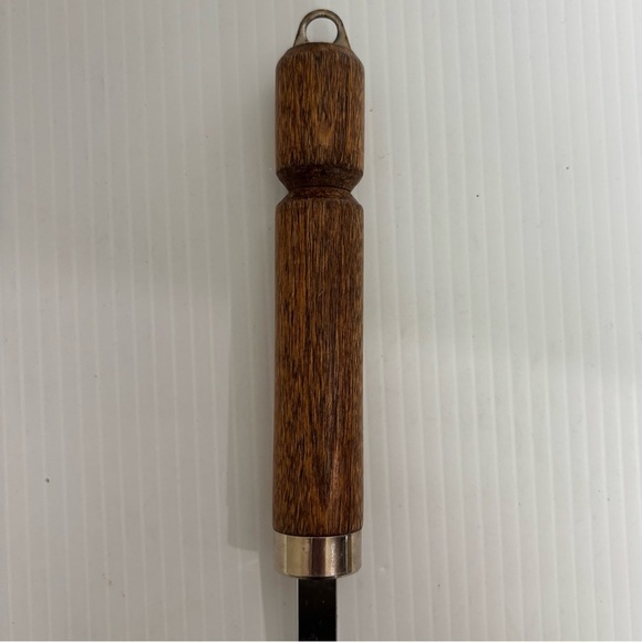 Vintage Bonny 2 Prong Meat Utility Turning Fork 12” Wooden Handle USA - Picture 4 of 6